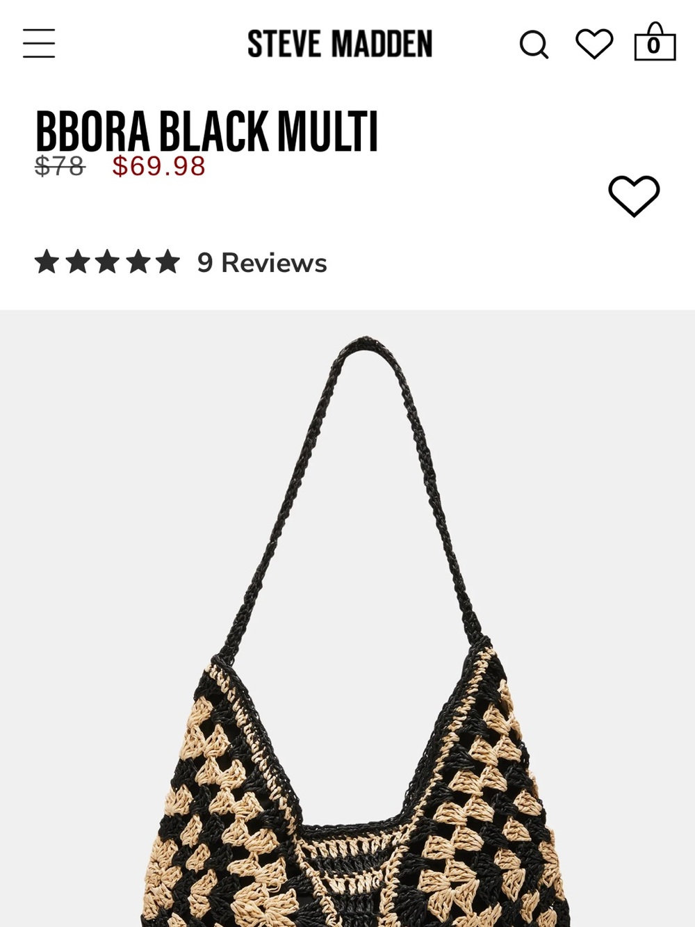 Steve Madden Bora Bag Black Multi